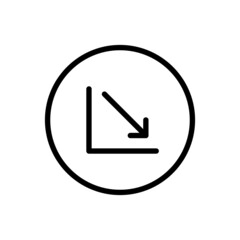 Down chart icon vector line rounded style