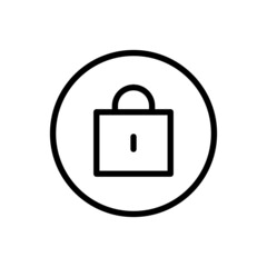 Padlock icon vector line rounded style