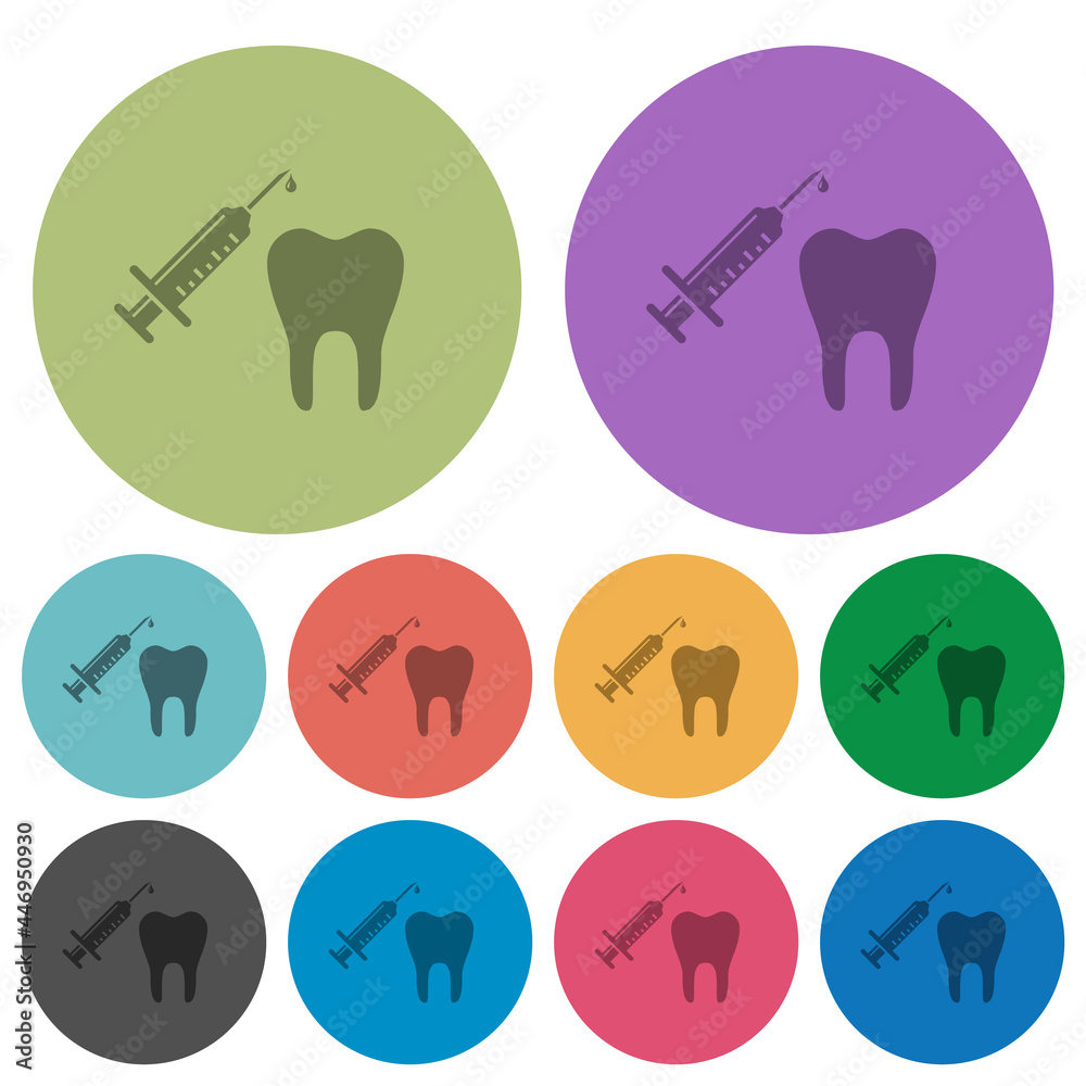 Poster tooth anesthesia color darker flat icons