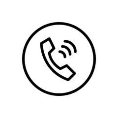 Phone call icon vector line rounded style