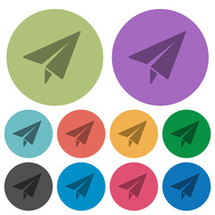 Paper plane color darker flat icons