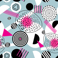 Seamless beautiful geometric graphic pattern of circles and lines