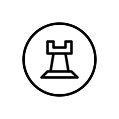 Rook chess icon vector line rounded style