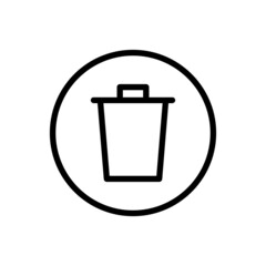 Trash icon vector line rounded style