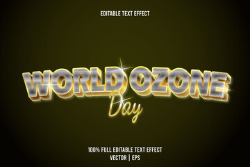 World ozone day editable text effect 3 dimension emboss luxury style