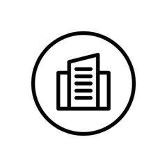 Office building icon vector line rounded style