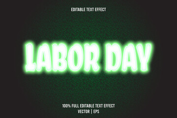 Labor day editable text effect 3 dimension emboss neon style