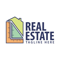 Construction realestate building logo design template