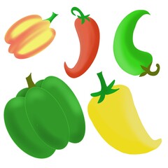 Pepper set pattern Mexico stile illustration 