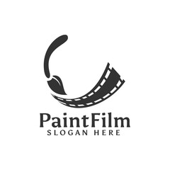 Paint Film Cinema video music recording logo design template retro modern style