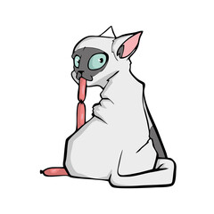 Cat Cute cartoon illustration on white background Vector illustration.