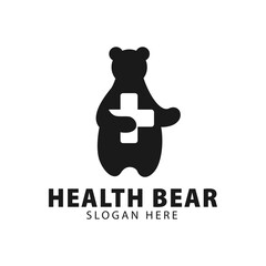 Health cross bear cute adorable logo design