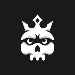 skull with crown vector logo