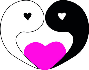 Yin Yang Symbol heart