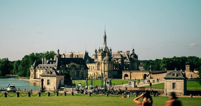 A timelapse of the Chateau de Chantilly, France, summer 2021