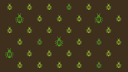 Bug Pattern on Brown Background