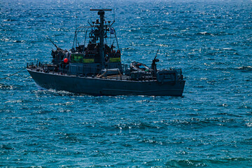 military boat in the sea