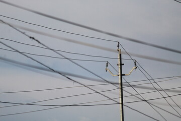 Utility pole and power lines