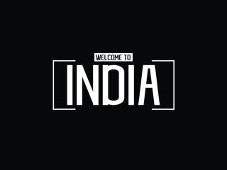 welcome to India typography modern text Vector illustration stock 
