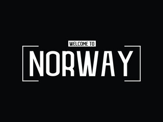 welcome to Norway typography modern text Vector illustration stock 