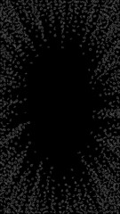 Falling numbers, big data concept. Binary white disorderly flying digits. Classic futuristic banner on black background. Digital vector illustration with falling numbers.