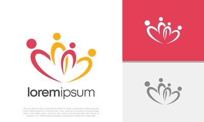 Fototapeta premium Global Community Logo Icon Elements Template. Community human Logo template vector. Community health care. Abstract Community logo