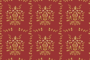 seamless pattern with golden vintage golden elements