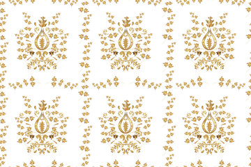 seamless pattern with golden vintage golden elements