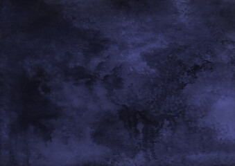 Abstract watercolor hand drawn blue background and texture. Background of splashes, drops and strokes of paint. Decorative design for wallpaper, covers, wrapper, fabric and packaging