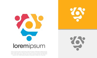 Global Community Logo Icon Elements Template. Community human Logo template vector. Community health care. Abstract Community logo