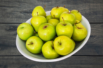 green apples on a plate