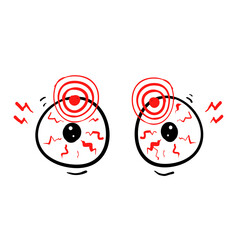 hand drawn doodle eye pain icon illustration vector isolated