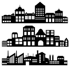 Obraz premium Silhouette of city Cityscape skyline landscape background