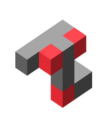 Naklejka premium Abstract cubic isometric logo object, can be used as a template