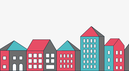 Lifestyle illustration of urban life. The flat landscape