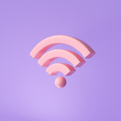 3D Wi-Fi icon design concept. wifi symbol. 3d render illustration. - obrazy, fototapety, plakaty