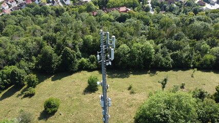 Pappenheim, Germany  Bavaria - August 1, 2021: Wide Area Network (WAN) 3G 4G 5G LTE mobile radio...