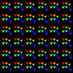rainbow heart shape pattern on black background,LGBT concept, hearts texture. hearts backgrounds. hearts texture. hearts background,Design for banner, flyers, print, poster, wallpaper,fabric