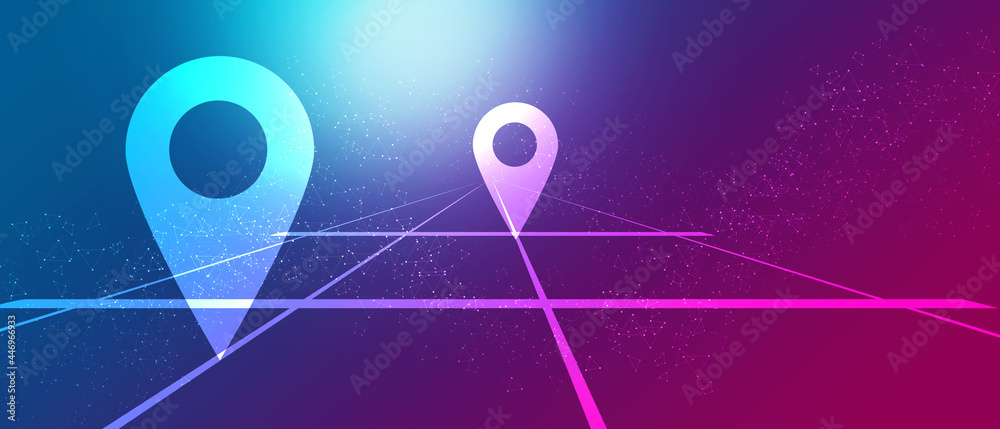 Poster 2d rendering red map pointer