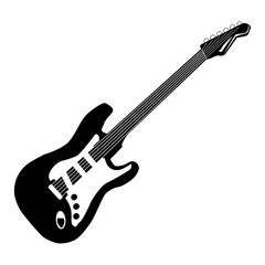 Obraz premium Electric guitar music instrument icon. Vector illustration isolated on white background.