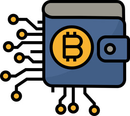 Bitcoin wallet icon. Bitcoin concept icon style