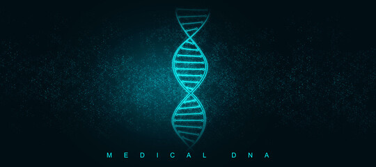 2d render of dna structure, abstract background
