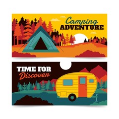 Fototapeta premium Flat adventure banners set