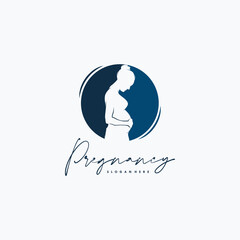 Pregnancy Logo Design Vector Template