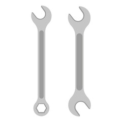 Border composition, realistic tools for unscrewing bolt isolated on white background. Side view of hand tool. Illustration. 