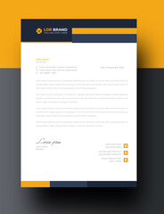 corporate modern business  letterhead design template with orange color. creative modern letter head design template for your project. letterhead, letter head, simple  business letterhead design.