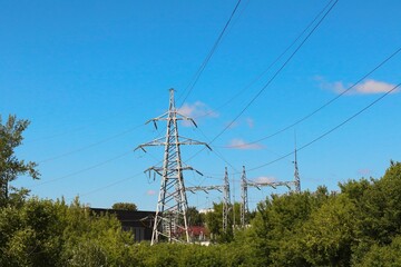 High voltage power line poles