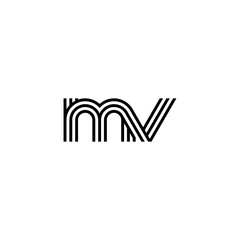 Letter MV logo creative modern monogram, many lines smooth geometric logo initials