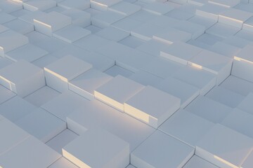 abstract 3d geometric squares background with white background
