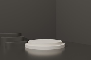 podium on the floor scene background 